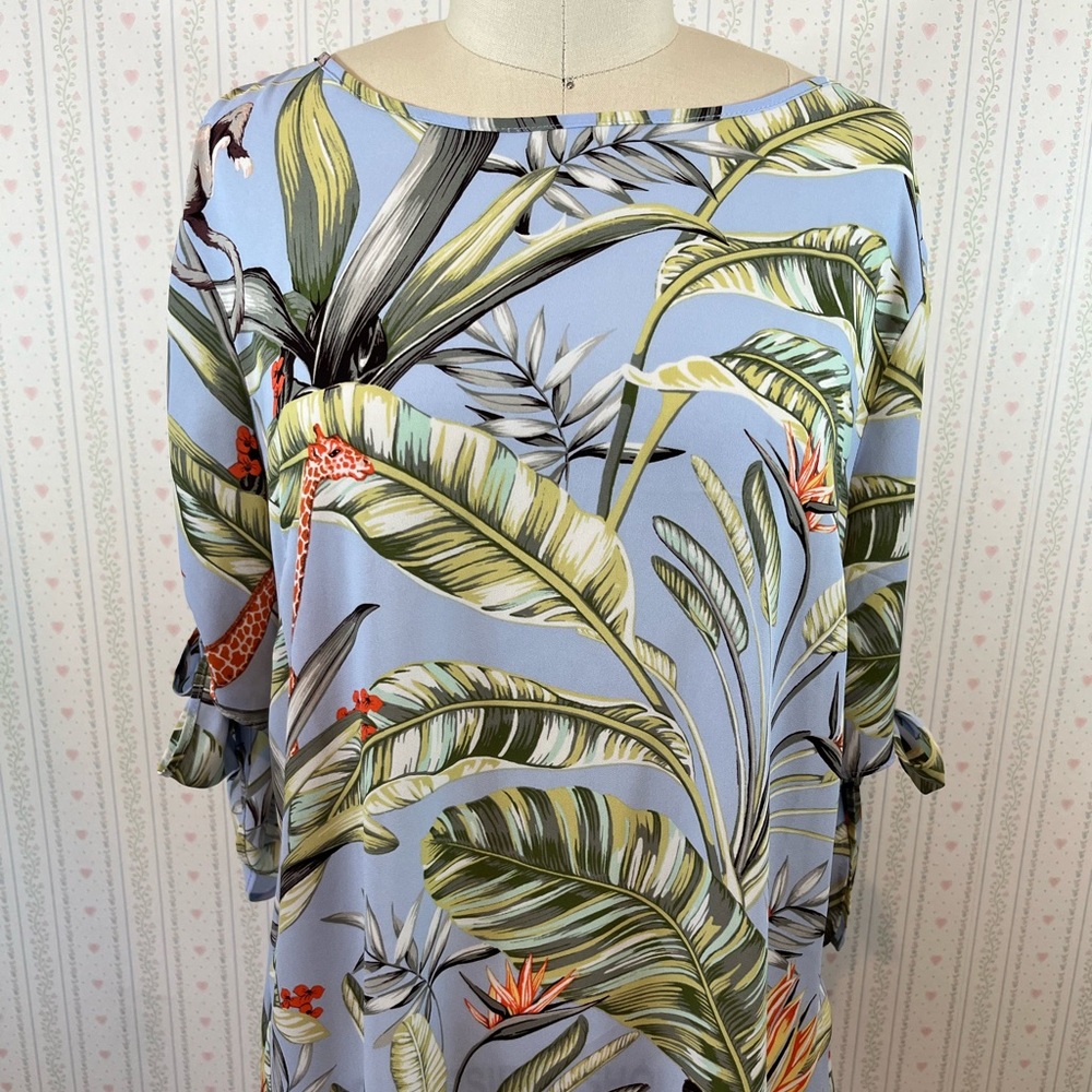 Ann Taylor sky blue jungle shirt